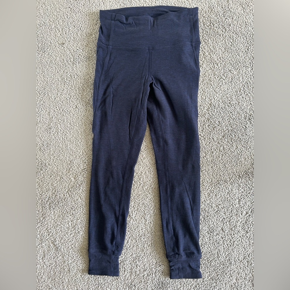 Lululemon Rush Hour Tight, Size 4. Heathered Hero Blue / Black
